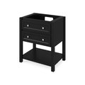 Jeffrey Alexander 30" Black Adler Vanity, Black Granite Vanity Top, undermount rectangle bowl VKITADL30BKBGR